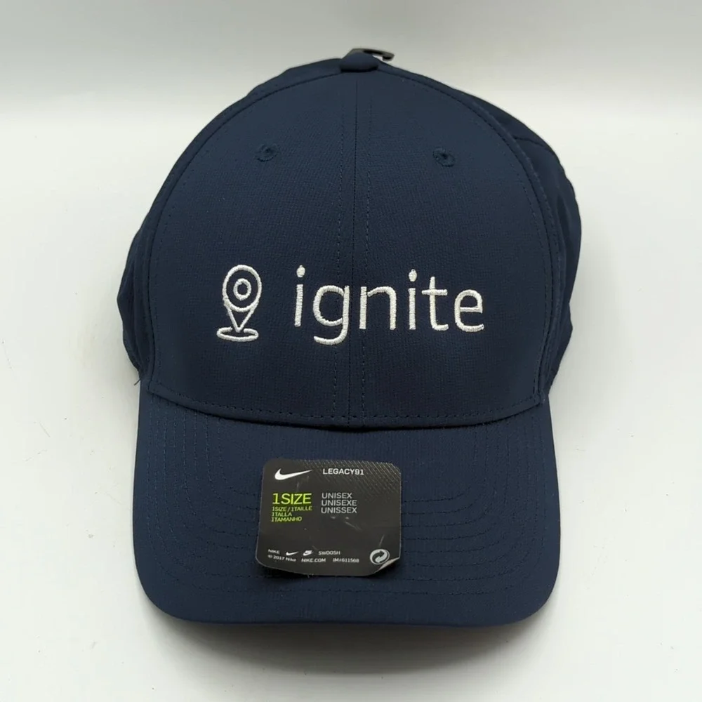 Nike Dri-Fit Legacy91 Ignite Hat Navy Blue Adjustable Baseball Cap Unisex OSFM